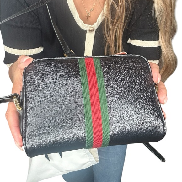 Gucci Mini Shoulder Bag Ophida Black|NWT - Picture 6 of 9